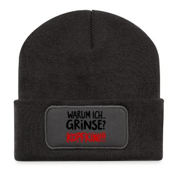 Dicton humoristique pour la vie de tous les jours et le plaisir - Beanie recyclé à patch - charbon - Devant