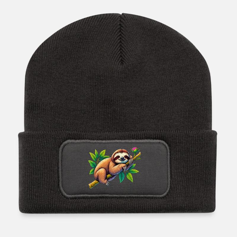 Faultier - Recycelte Patch Beanie - Dunkelgrau