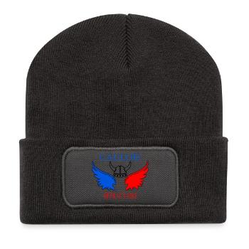 Dreifarbige Flügel der refraktären Gallier - Recycelte Patch Beanie - Dunkelgrau - Vorne