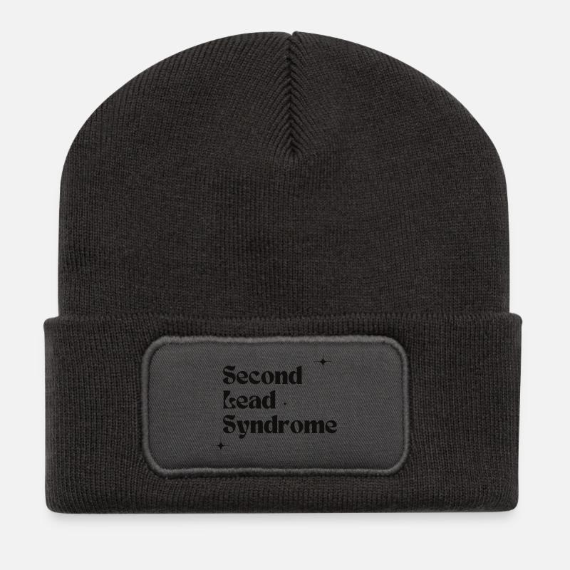 Second Lead Syndrome Minimalist Design - Recycled Patch Beanie - dark grey