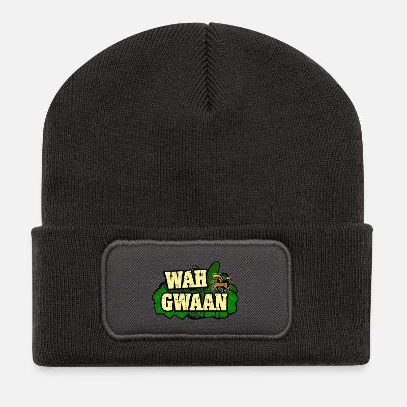 Reggae Jungle Wah Gwaan - Beanie recyclé à patch - charbon