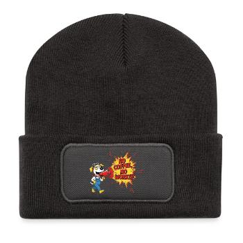 NO COFFEE NO WORK Animals Cofee Rally Humorous - Recycled Patch Beanie - dark grey - Front