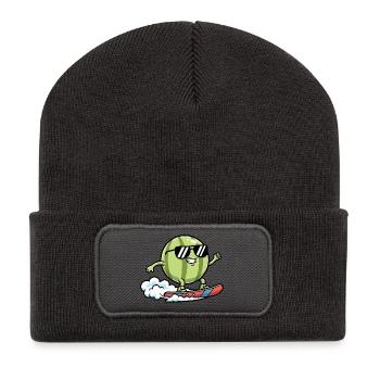 Watermelon Surfs Cartoon Cool Summer Vibes - Recycled Patch Beanie - dark grey - Front