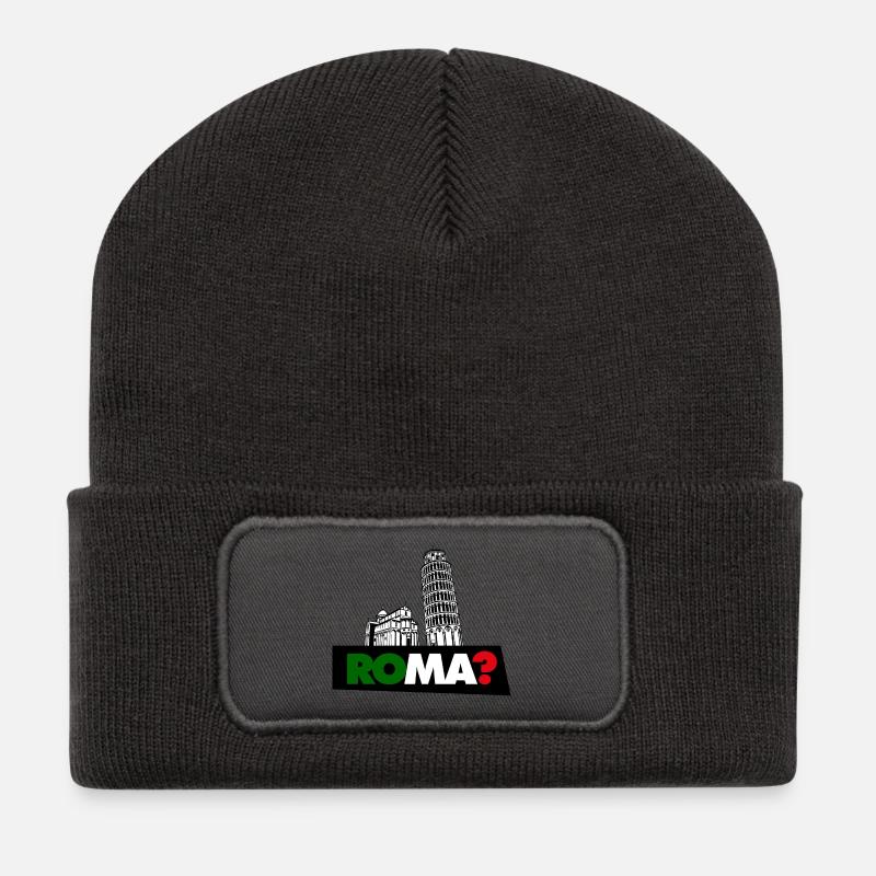 Rome? - Recycled Patch Beanie - dark grey