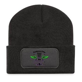 Fashion_City - Recycled Patch Beanie - dark grey - Front