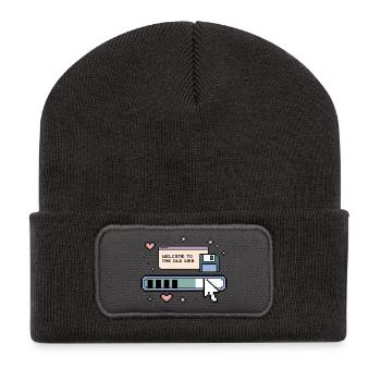 Welcome To The Old Web Retro Internet - Recycled Patch Beanie - dark grey - Front
