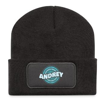 Andrey - Recycelte Patch Beanie - Dunkelgrau - Vorne
