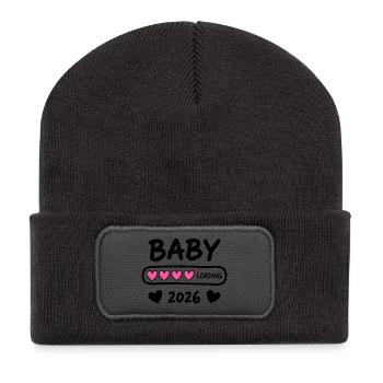 Baby Loading 2026 Parents enceintes - Beanie recyclé à patch - charbon - Devant