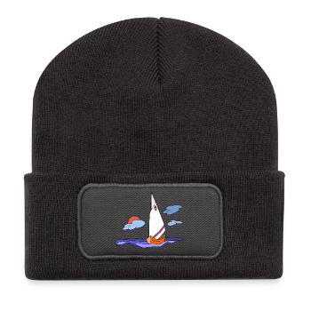 Sailboat - Recycled Patch Beanie - dark grey - Front