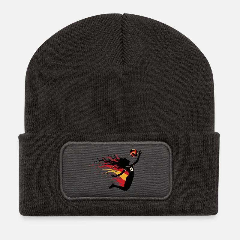 Hair on Fire__DE03vt - Recycelte Patch Beanie - Dunkelgrau
