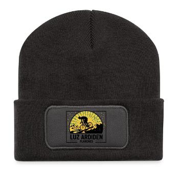 Luz Ardiden Pyrenäen Rad-Serpentinen-Kunst - Recycelte Patch Beanie - Dunkelgrau - Vorne