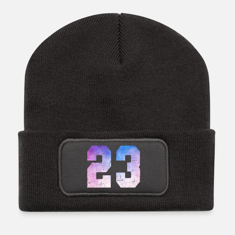 Ausgabe 23 – 23-jähriges Jubiläumsgeschenk - Recycelte Patch Beanie - Dunkelgrau