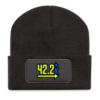  Stolzer 42.2k Marathon Finisher - Recycelte Patch Beanie - Dunkelgrau - Vorne
