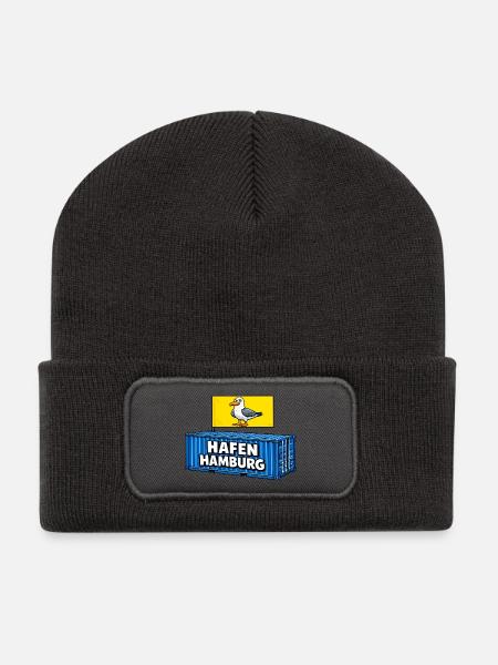 Hafen Hamburg Cartoon Container - Recycelte Patch Beanie - Dunkelgrau