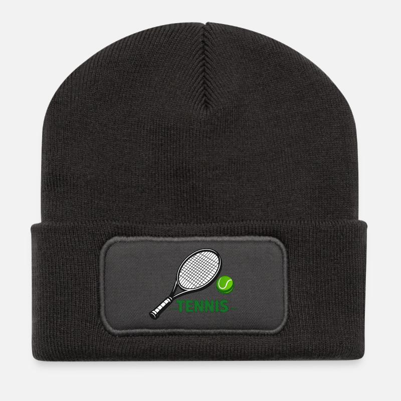 Conception de tennis - Beanie recyclé à patch - charbon