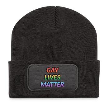 Gay Lives Matter Regenbogen - Recycelte Patch Beanie - Dunkelgrau - Vorne