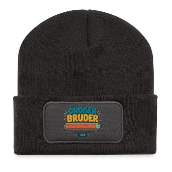 Großer Bruder wird geladen 90% - Recycelte Patch Beanie - Dunkelgrau - Vorne