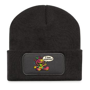 I love acupuncture! - Recycelte Patch Beanie - Dunkelgrau - Vorne