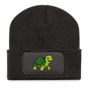 Pixel Turtle Adventure - Recycled Patch Beanie - dark grey - Front