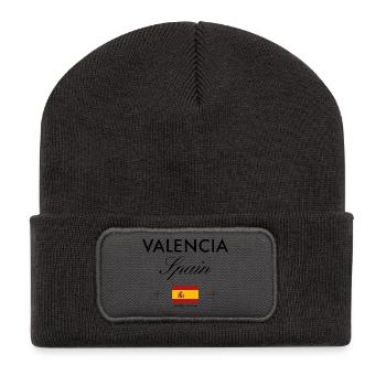 Valencia Spanien Koordinaten Reise Souvenir - Recycelte Patch Beanie - Dunkelgrau - Vorne