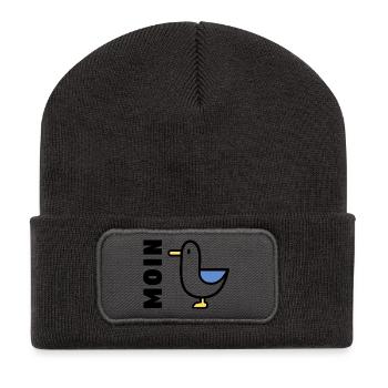 MOIN - Recycelte Patch Beanie - Dunkelgrau - Vorne