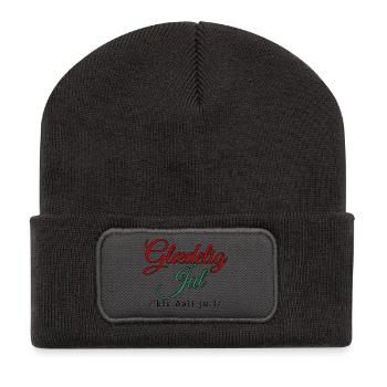 Glædelig Jul Frohe Weihnachten auf Dänisch - Recycelte Patch Beanie - Dunkelgrau - Vorne