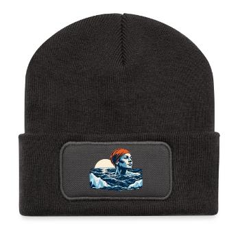 Eisbaden Winterruhe - Recycelte Patch Beanie - Dunkelgrau - Vorne