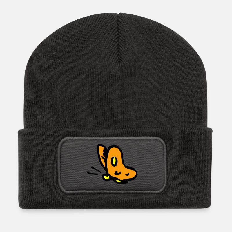 Schmetterling - Recycelte Patch Beanie - Dunkelgrau