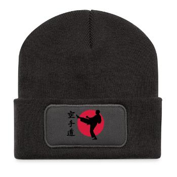 Karate - Recycelte Patch Beanie - Dunkelgrau - Vorne