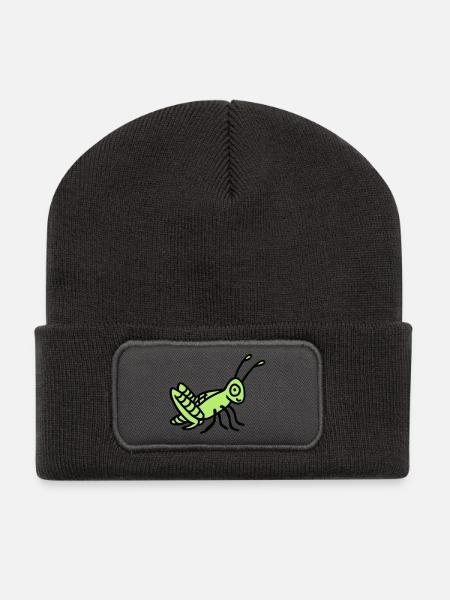Grashüpfer - Recycelte Patch Beanie - Dunkelgrau