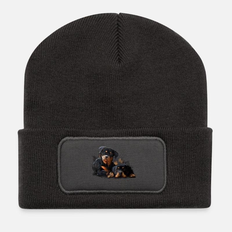 Welpen - Recycelte Patch Beanie - Dunkelgrau