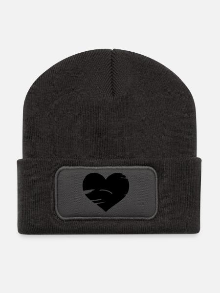 I love Brasil - Brasilien Flaggen Herz - Recycelte Patch Beanie - Dunkelgrau