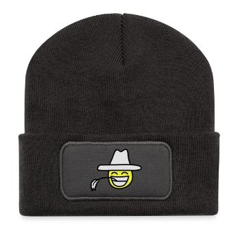 cowboy_smiley - Recycelte Patch Beanie - Dunkelgrau - Vorne