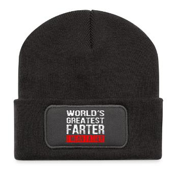 Le plus grand Farter Je veux dire Père du monde - Beanie recyclé à patch - charbon - Devant