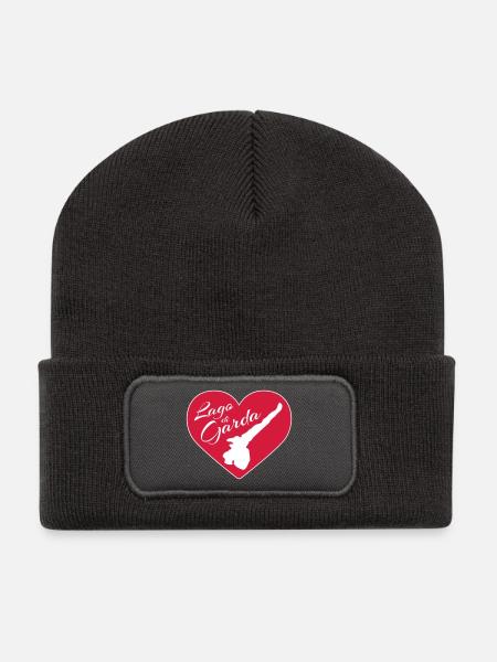 Gardasee - Das Herz schlägt nur für Dich - II - Recycelte Patch Beanie - Dunkelgrau