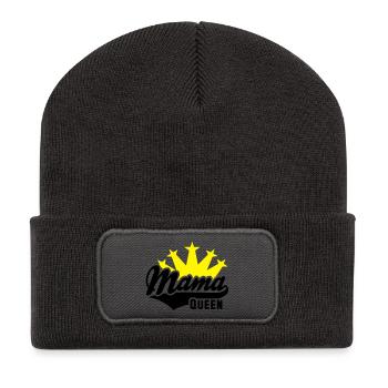 QUEEN Mama Krone 2C - Recycled Patch Beanie - dark grey - Front