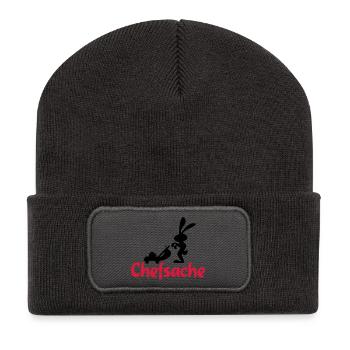 jardin - Beanie recyclé à patch - charbon - Devant