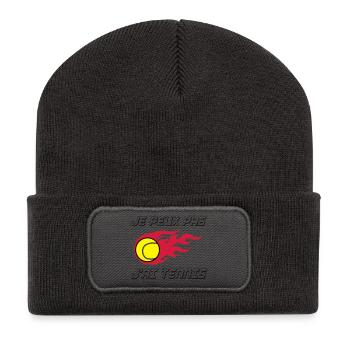 Tennis / Sport / Federer / Nadal / Balle / Jeu - Beanie recyclé à patch - charbon - Devant