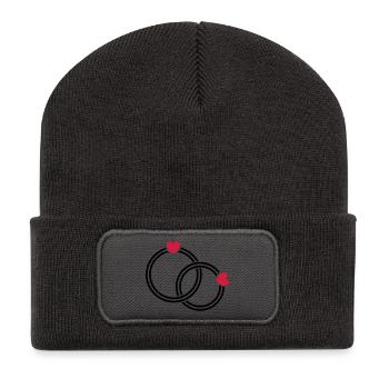 wedding rings - Recycled Patch Beanie - dark grey - Front