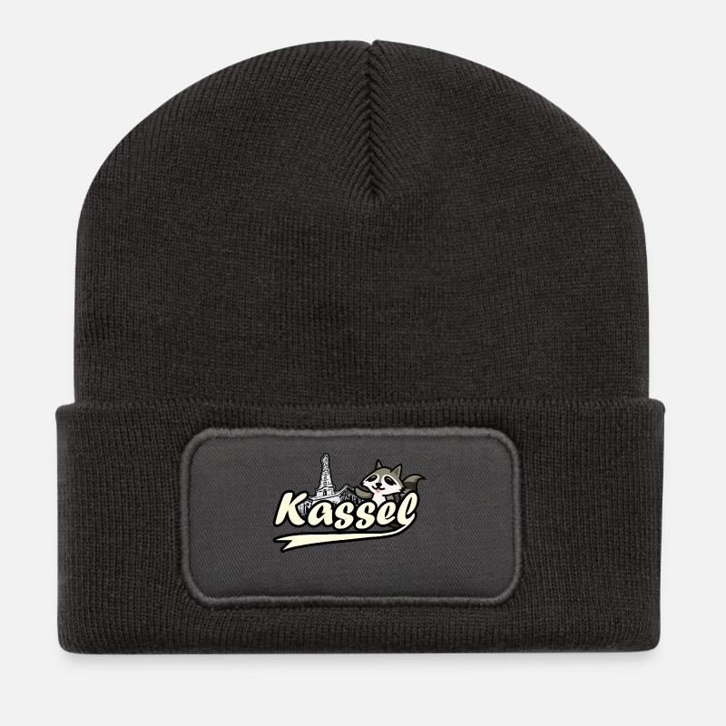 Kassel Waschbär Herkules - Recycelte Patch Beanie - Dunkelgrau