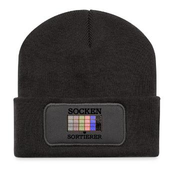 Sockensortierer - Recycelte Patch Beanie - Dunkelgrau - Vorne