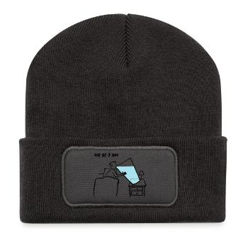 Moi à trois heures du soir! - Beanie recyclé à patch - charbon - Devant