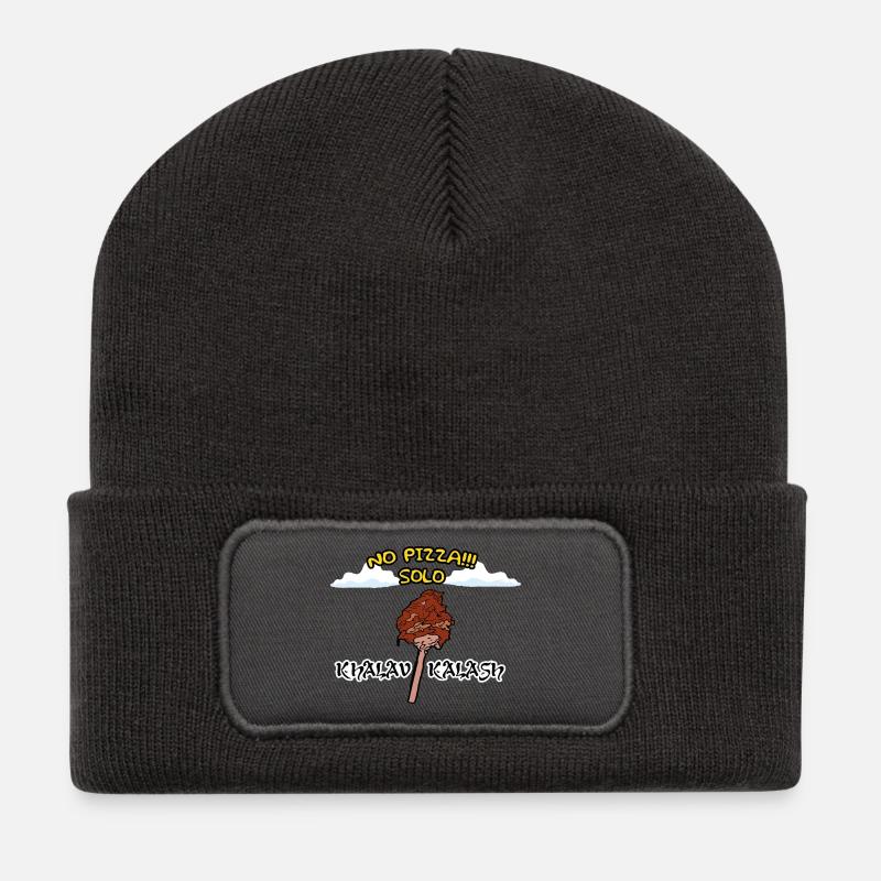 Pas de pizza seulement khalav kalash - Beanie recyclé à patch - charbon