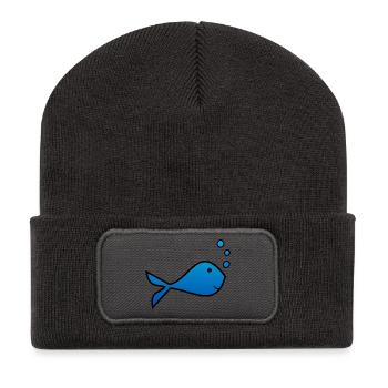 SARDINE. POISSON. POISSON D'AVRIL. PÂQUES. MER - Beanie recyclé à patch - charbon - Devant