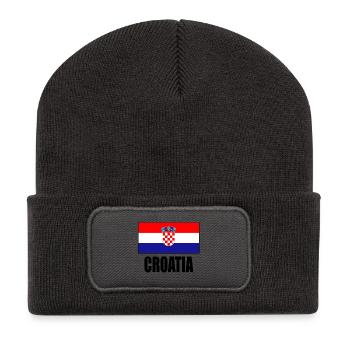 Drapeau de la Croatie - Beanie recyclé à patch - charbon - Devant