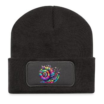 Schnecke - Recycelte Patch Beanie - Dunkelgrau - Vorne