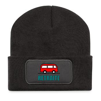 RUHESTAND. GLÜCKLICHER RUHESTAND. GLÜCKLICHER RUHESTAND - Recycelte Patch Beanie - Dunkelgrau - Vorne