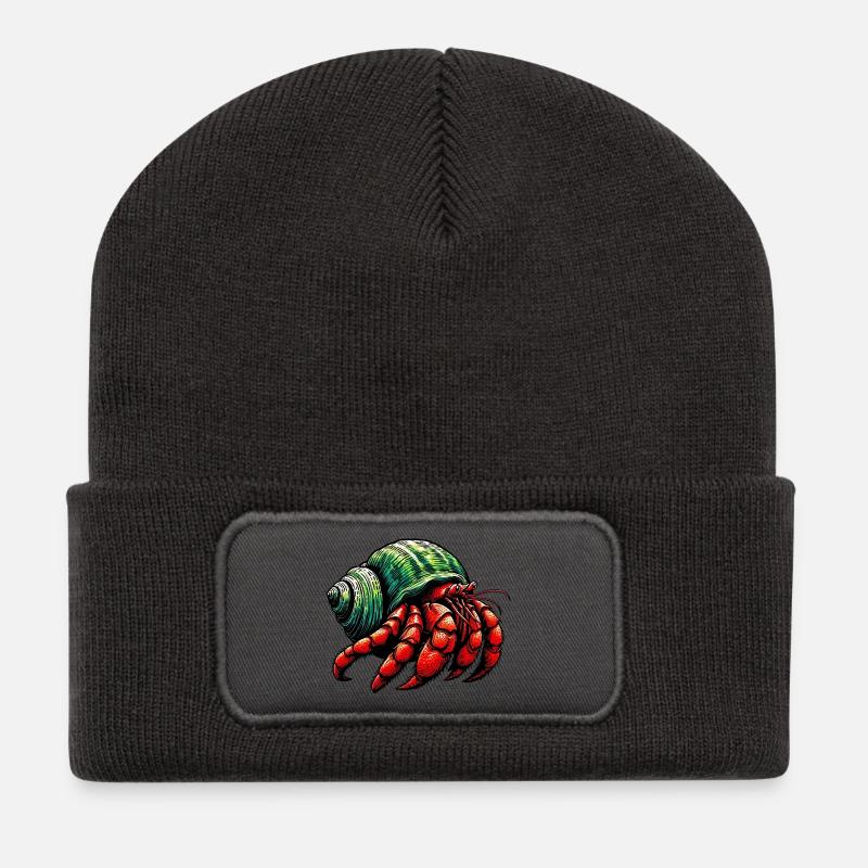 Einsiedlerkrebs - Recycelte Patch Beanie - Dunkelgrau
