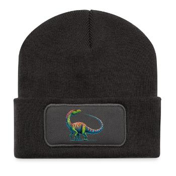 Dinosaurier - Recycelte Patch Beanie - Dunkelgrau - Vorne