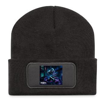 Graffiti Anime Samurai - Recycled Patch Beanie - dark grey - Front
